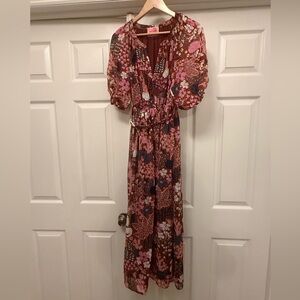 kate spade Floral Maxi Dress in Rust and Pink